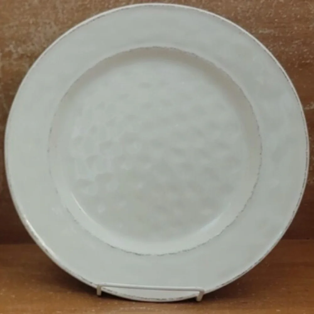 Pier 1 Martillo 11” Plates Dinner Set Replacements White Cream Brown Stoneware